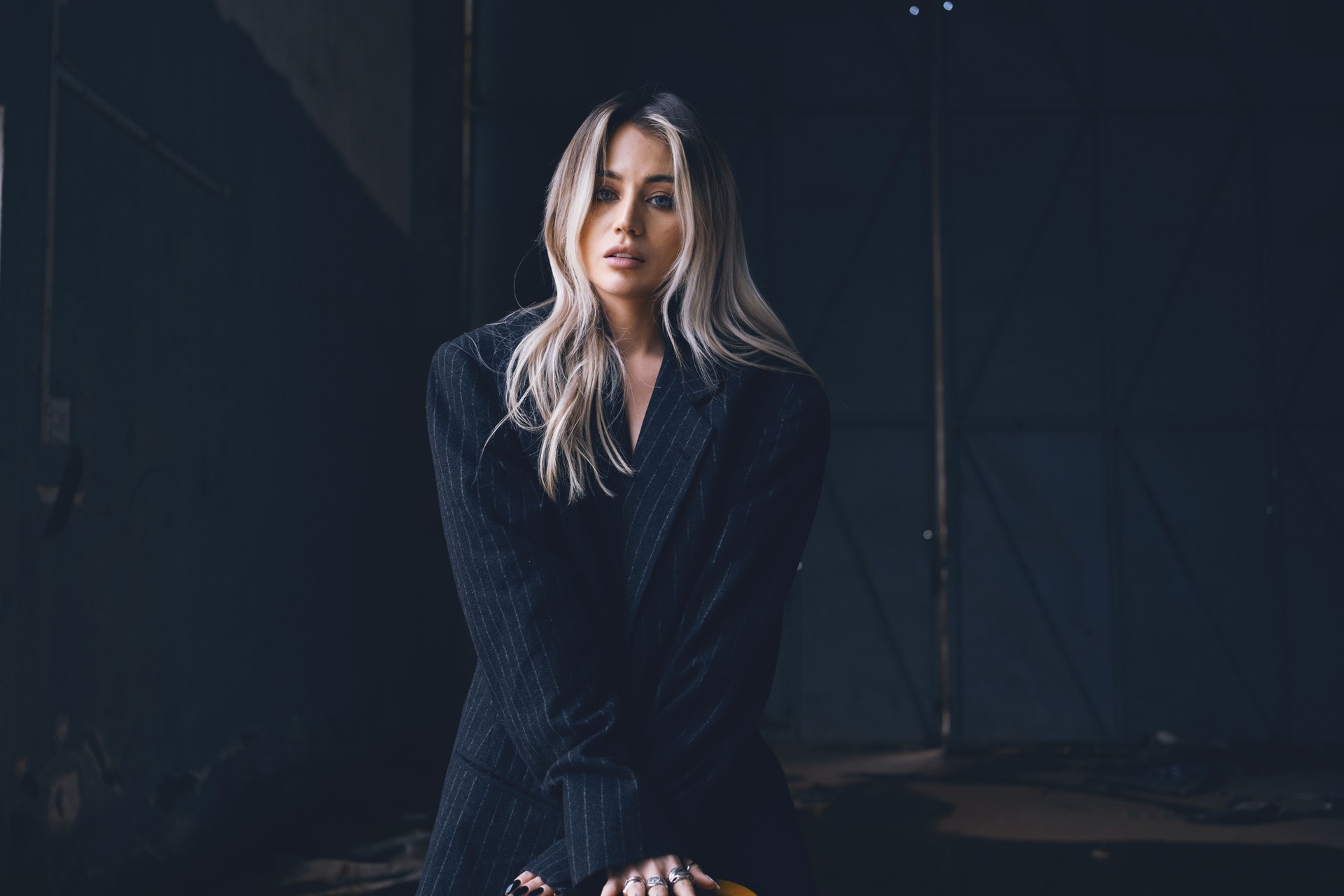 Beautiful Blonde in a Classic Jacket